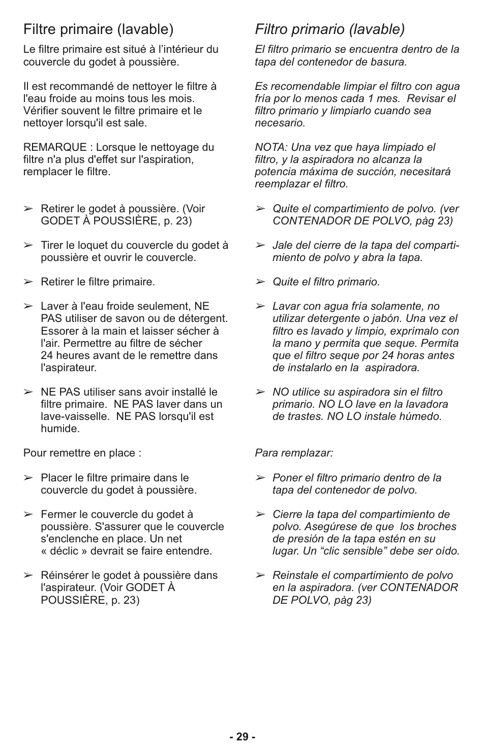 Panasonic MC-CL933 User Manual | Page 29 / 44