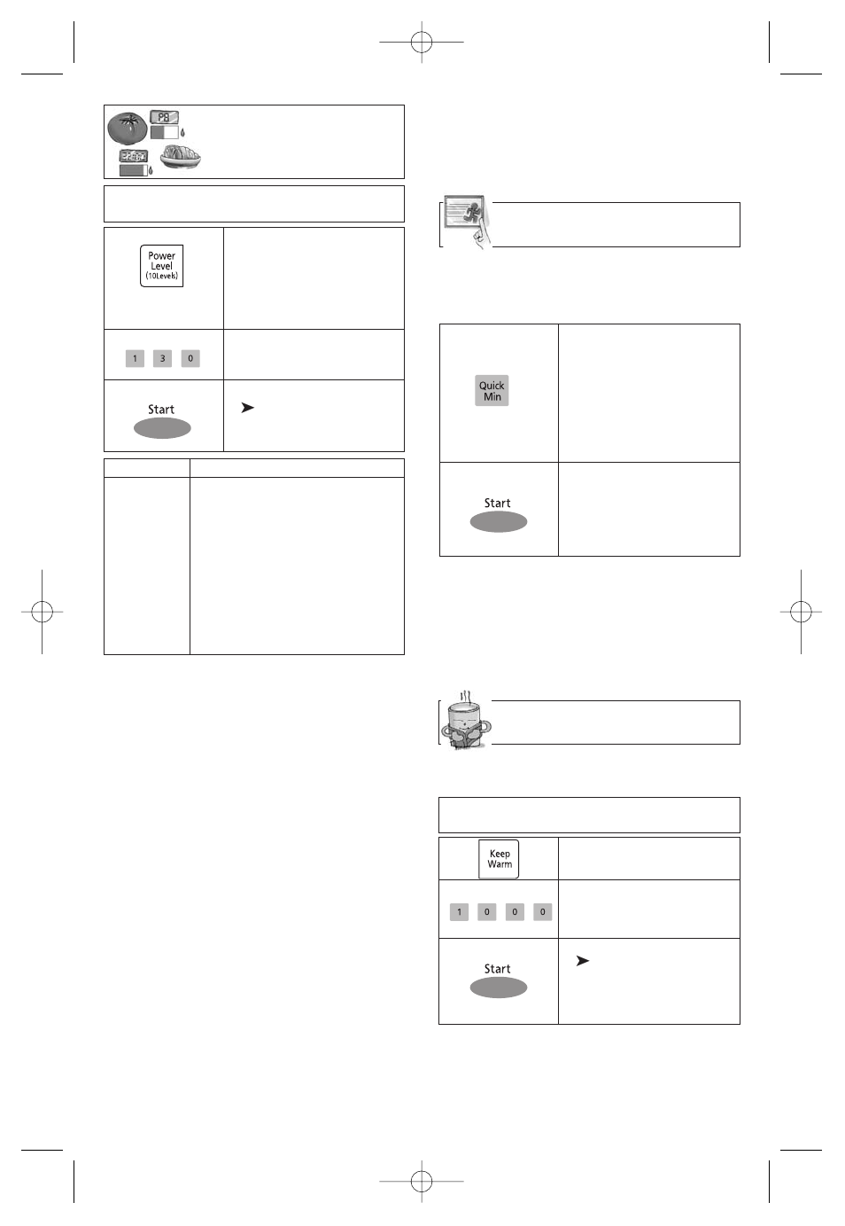 Para seleccionar potencia y tiempo de cocción, Minuto automático, Mantener caliente | Para seleccionar tiempo de cocción | Panasonic NN-SN968B User Manual | Page 44 / 60