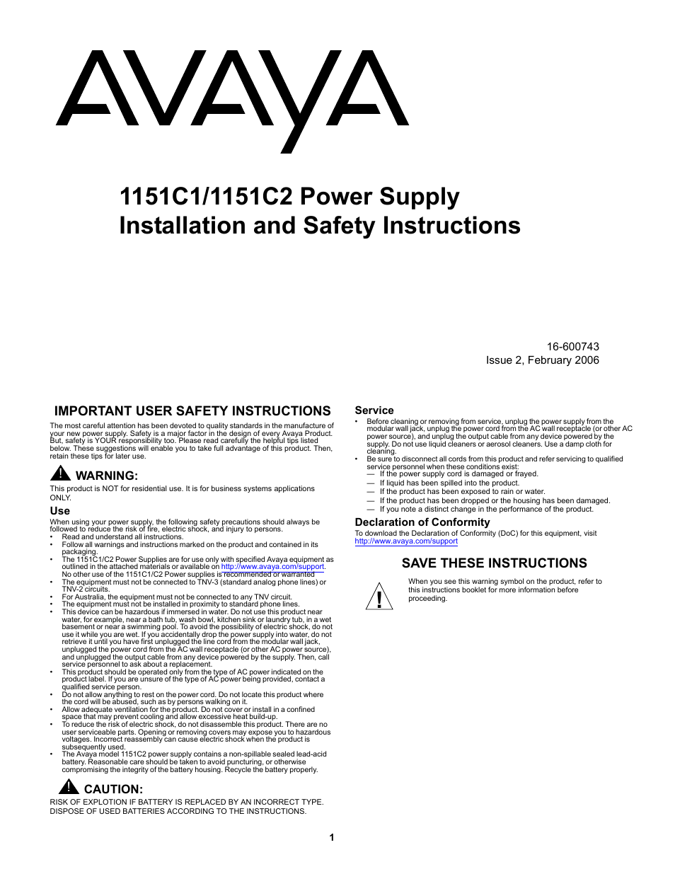 Avaya 1151C2 User Manual | 22 pages