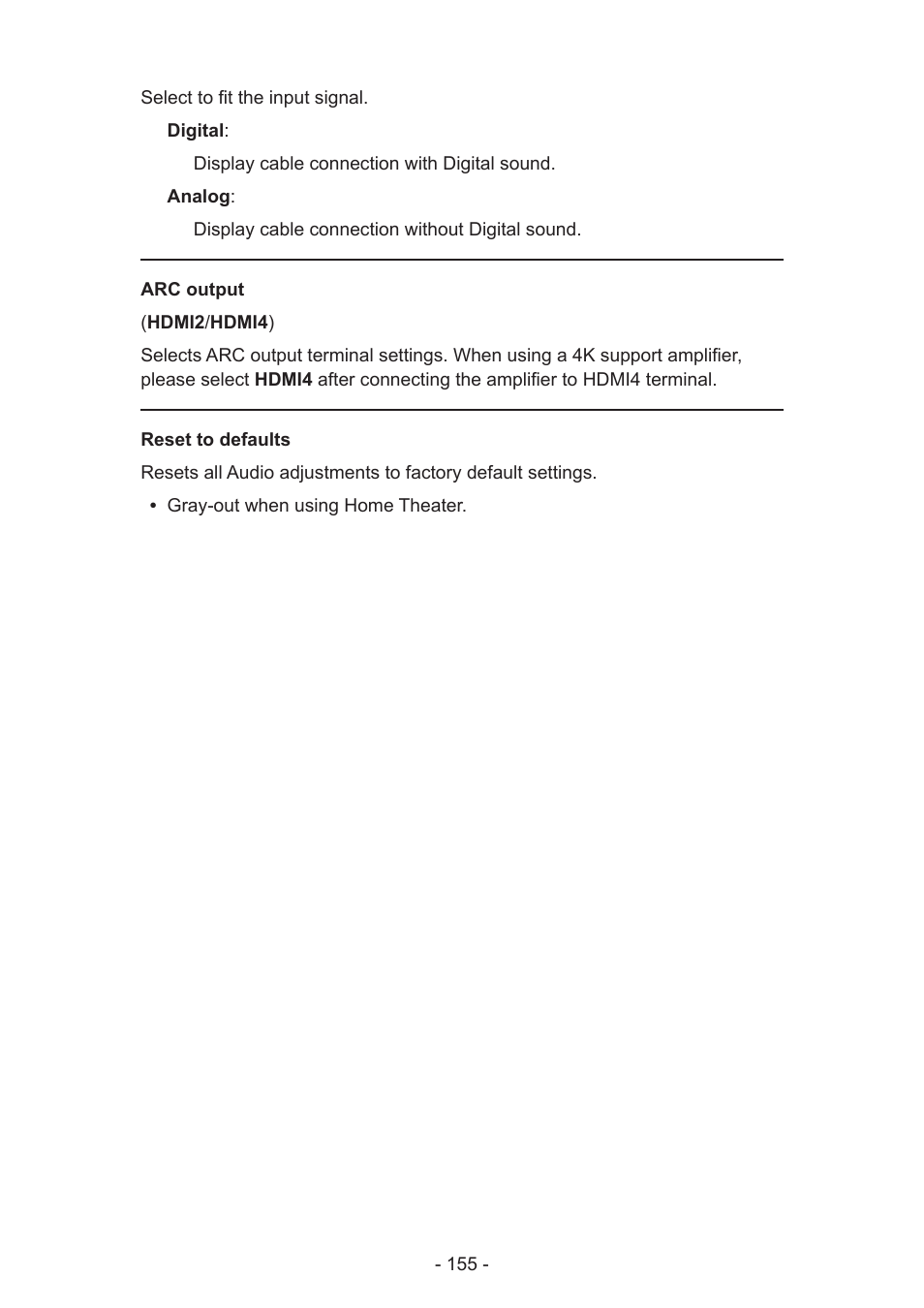 Arc output | Panasonic TC-58AX800U User Manual | Page 155 / 209