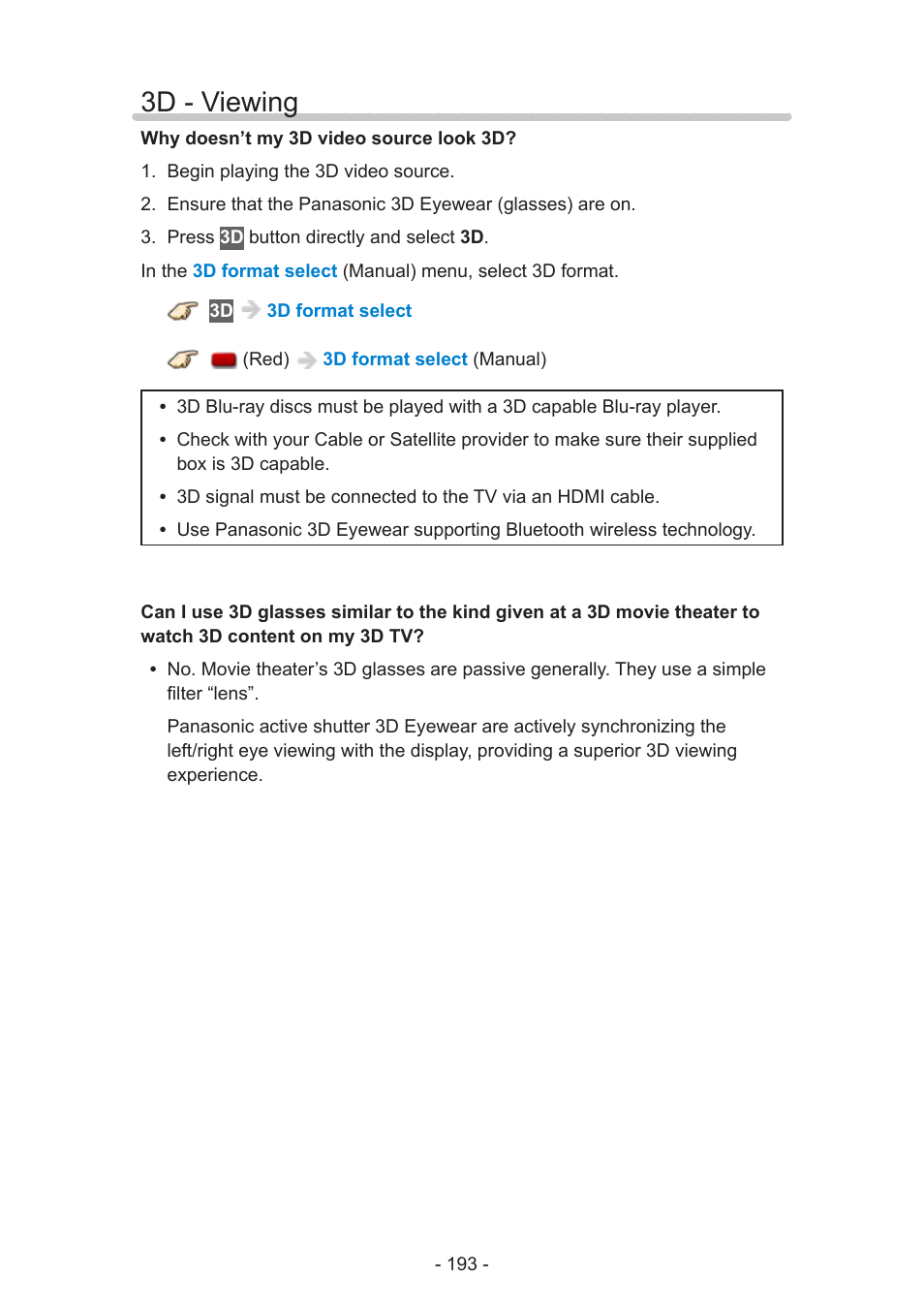 3d - viewing | Panasonic TC-58AX800U User Manual | Page 193 / 209