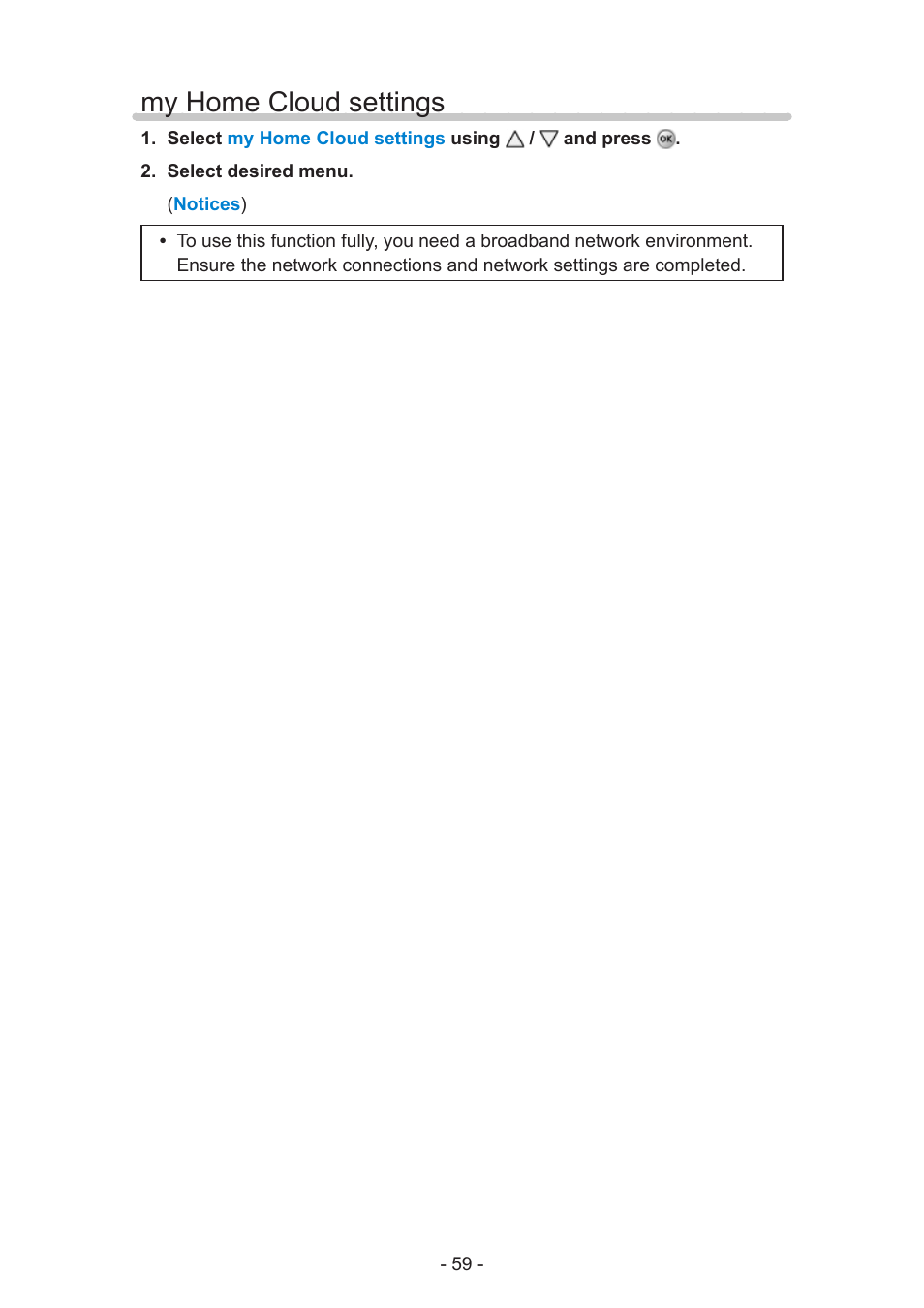 My home cloud settings | Panasonic TC-58AX800U User Manual | Page 59 / 209