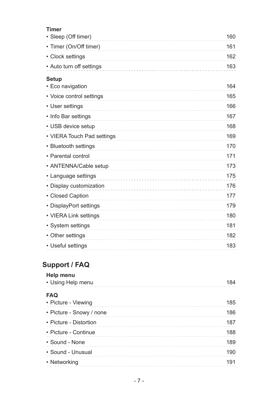Support / faq | Panasonic TC-58AX800U User Manual | Page 7 / 209
