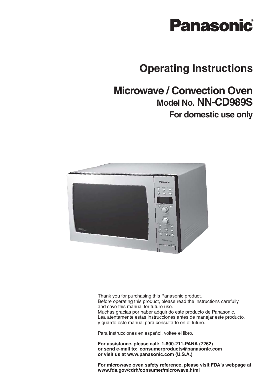 Panasonic NN-CD989S User Manual | 30 pages