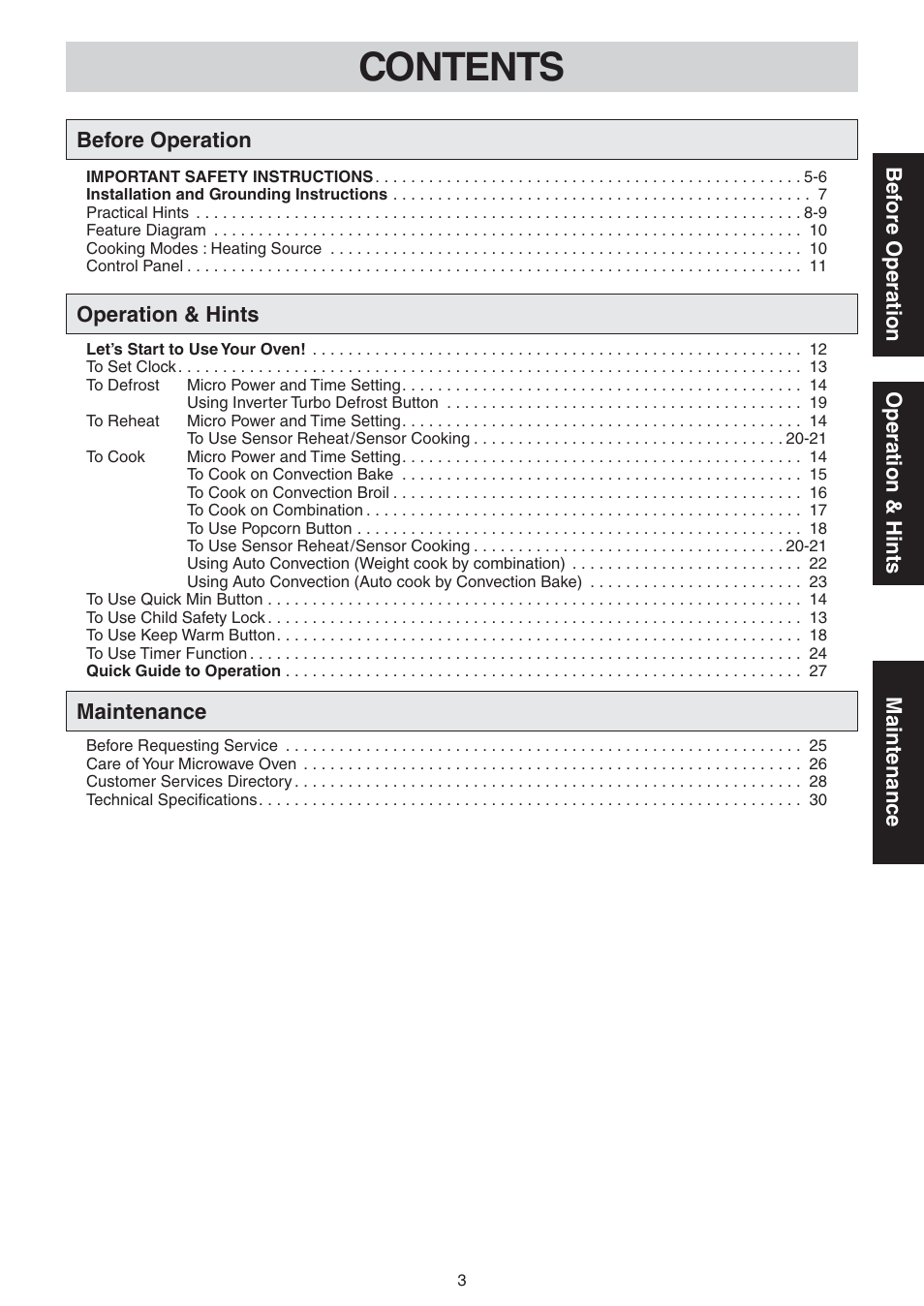 Panasonic NN-CD989S User Manual | Page 3 / 30