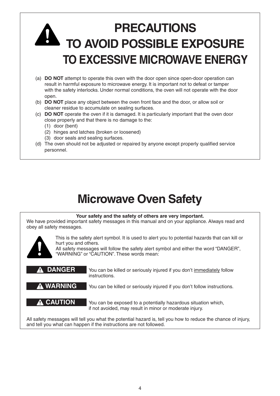 Microwave oven safety | Panasonic NN-CD989S User Manual | Page 4 / 30