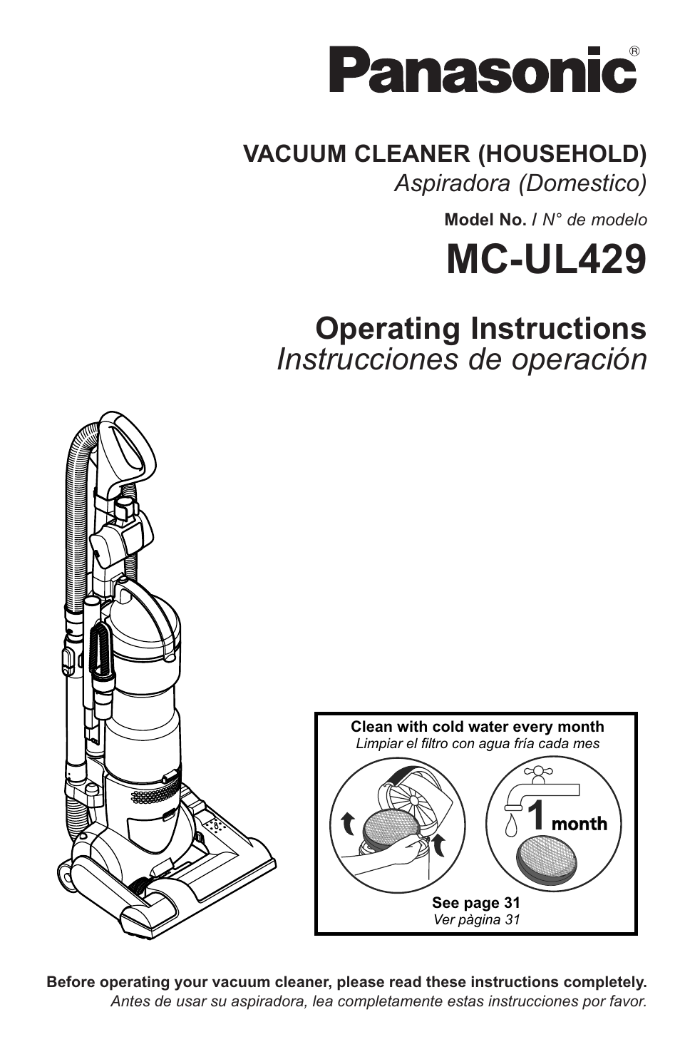 Panasonic MC-UL429 User Manual | 48 pages