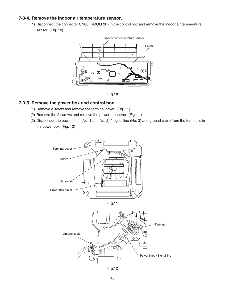 3-4. remove the indoor air temperature sensor, 3-5. remove the power box and control box | Panasonic KS12NB41A User Manual | Page 43 / 69