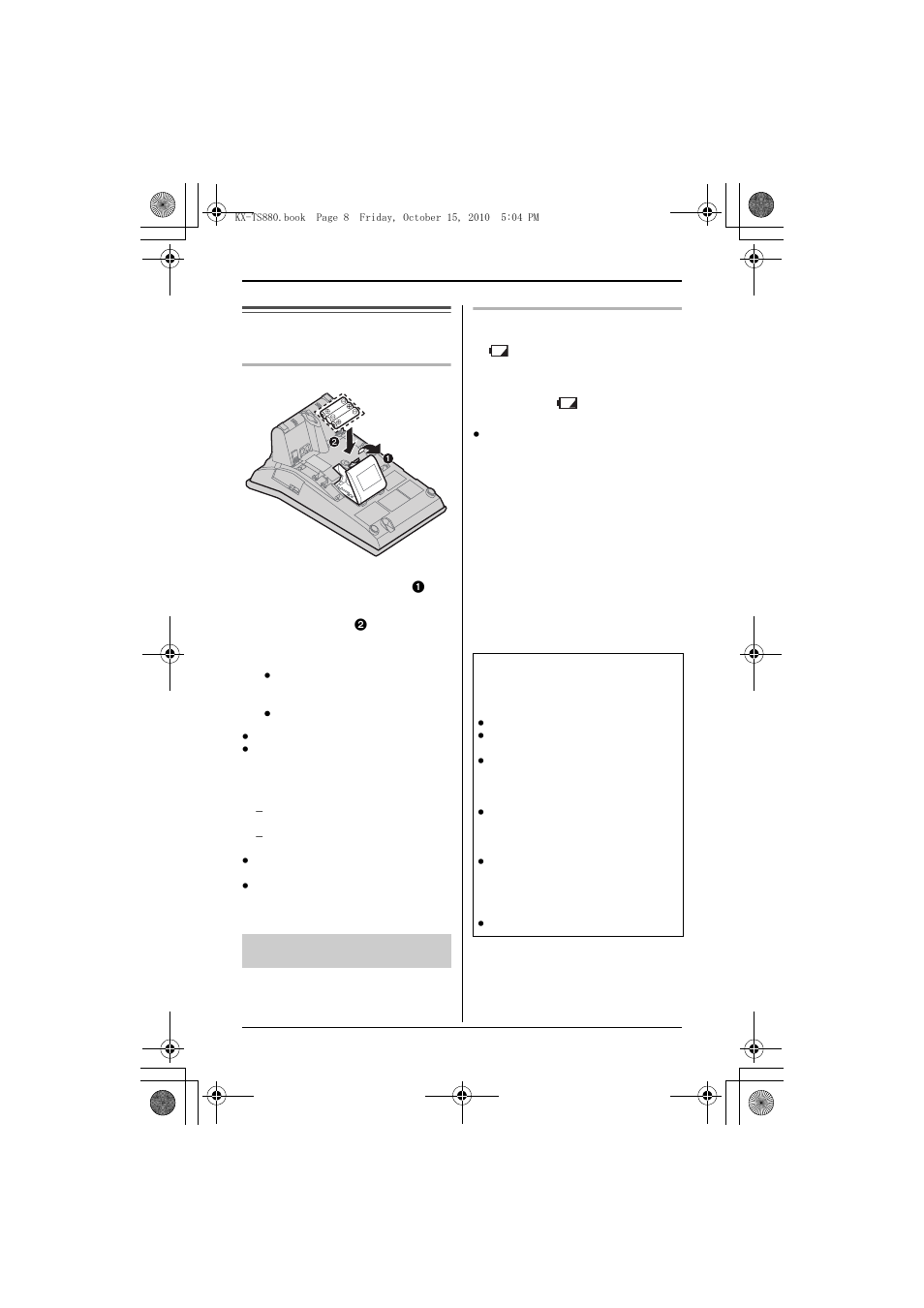Battery installation and replacement, Preparation | Panasonic KX-TS880W User Manual | Page 8 / 49