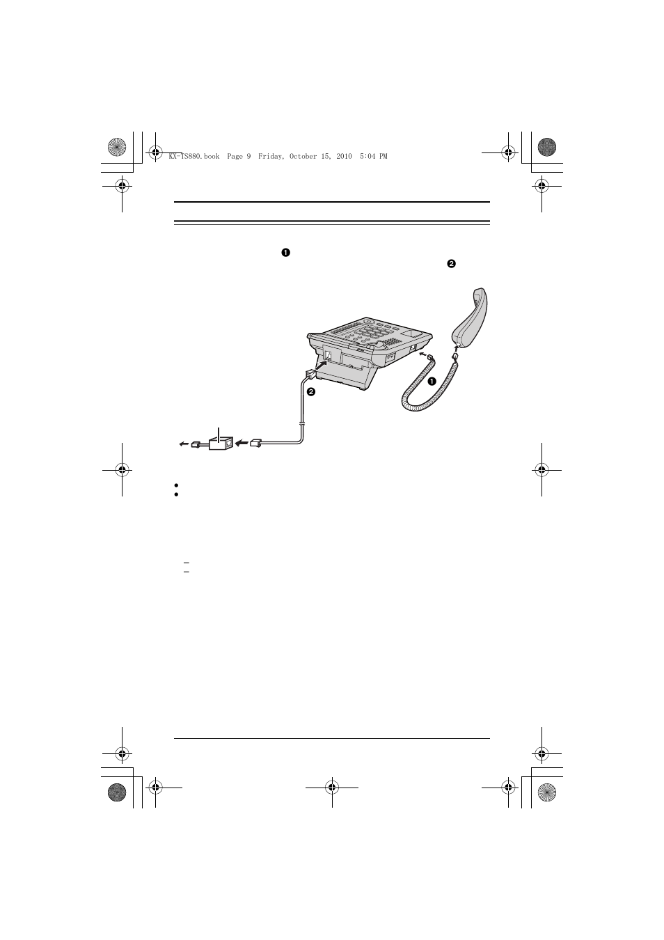 Connections, Preparation | Panasonic KX-TS880W User Manual | Page 9 / 49