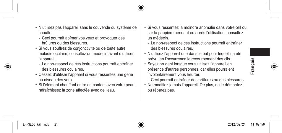 Panasonic EH-SE60VP User Manual | Page 21 / 74