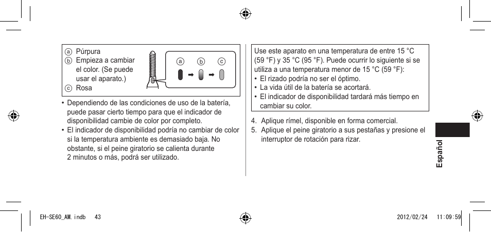 Panasonic EH-SE60VP User Manual | Page 43 / 74