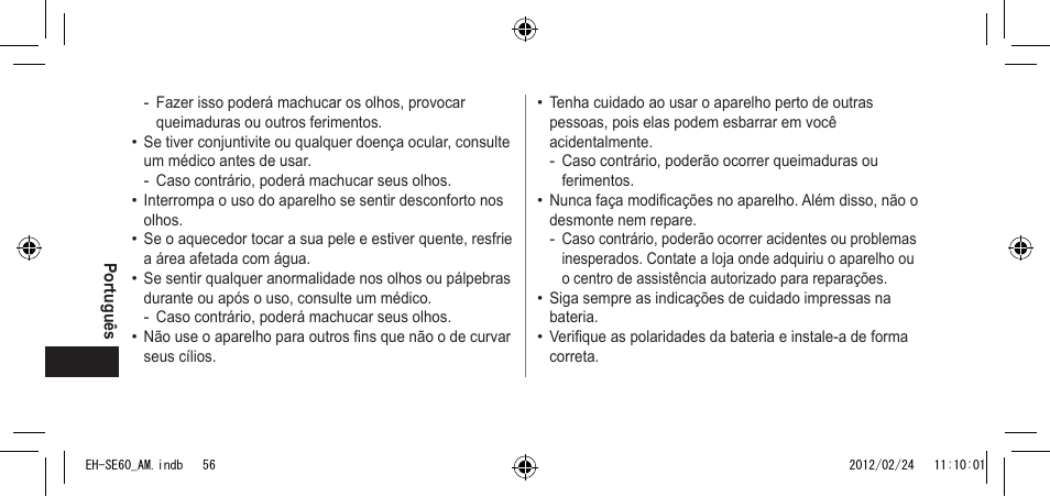 Panasonic EH-SE60VP User Manual | Page 56 / 74