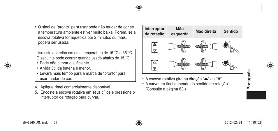 Panasonic EH-SE60VP User Manual | Page 61 / 74