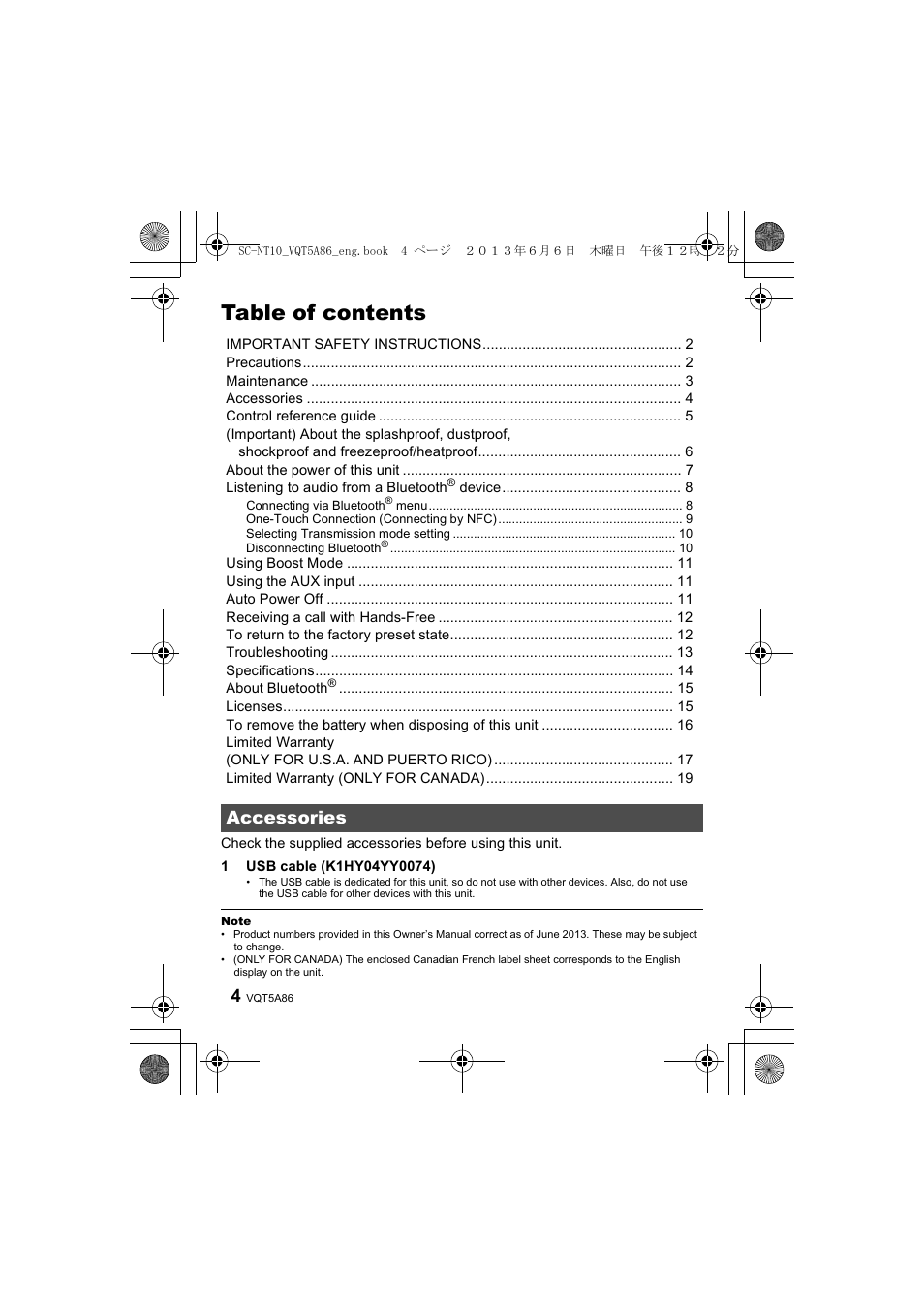 Panasonic SC-NT10D User Manual | Page 4 / 20