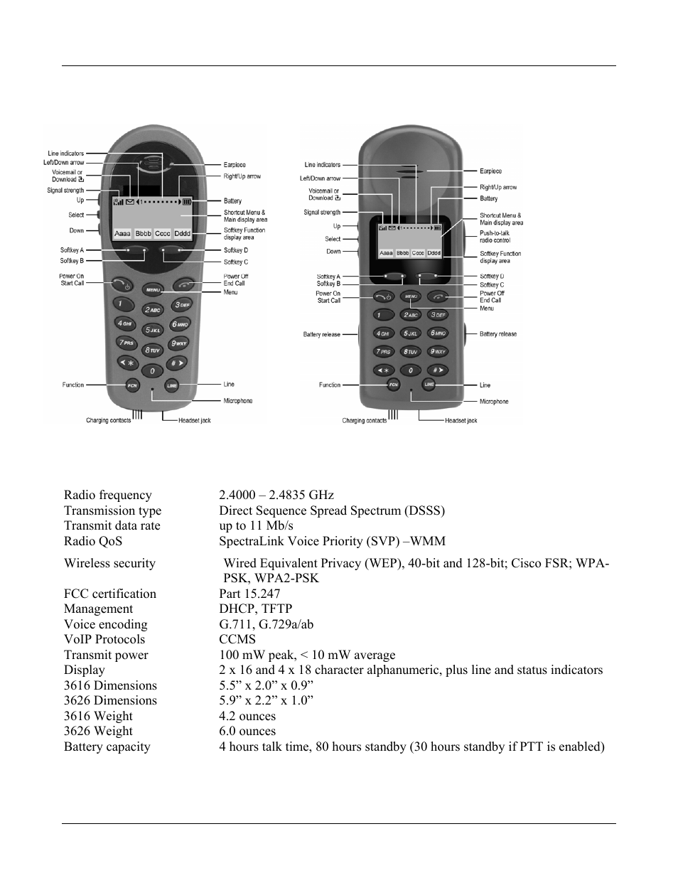 The 3600 series wireless telephones, 1 specifications, The 3600 series wireless telephones 12 | Specifications 12 | Avaya 3600 User Manual | Page 12 / 64