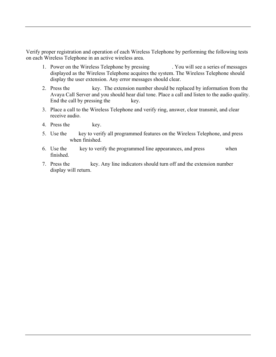 Testing a wireless telephone, Testing a wireless telephone 40 | Avaya 3600 User Manual | Page 40 / 64