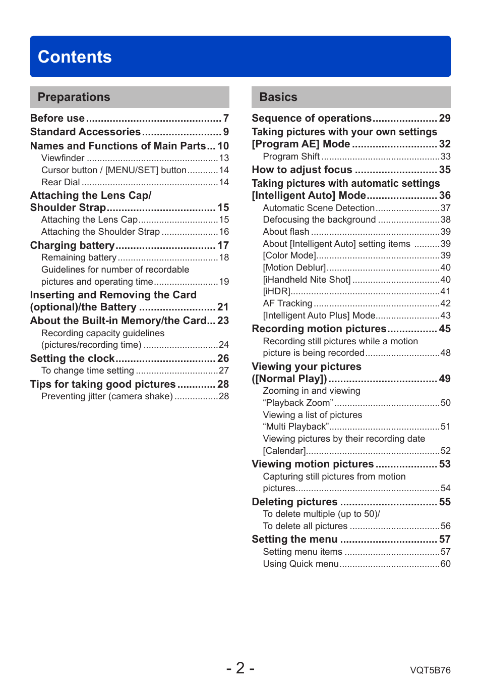 Panasonic DMC-FZ70K User Manual | Page 2 / 226