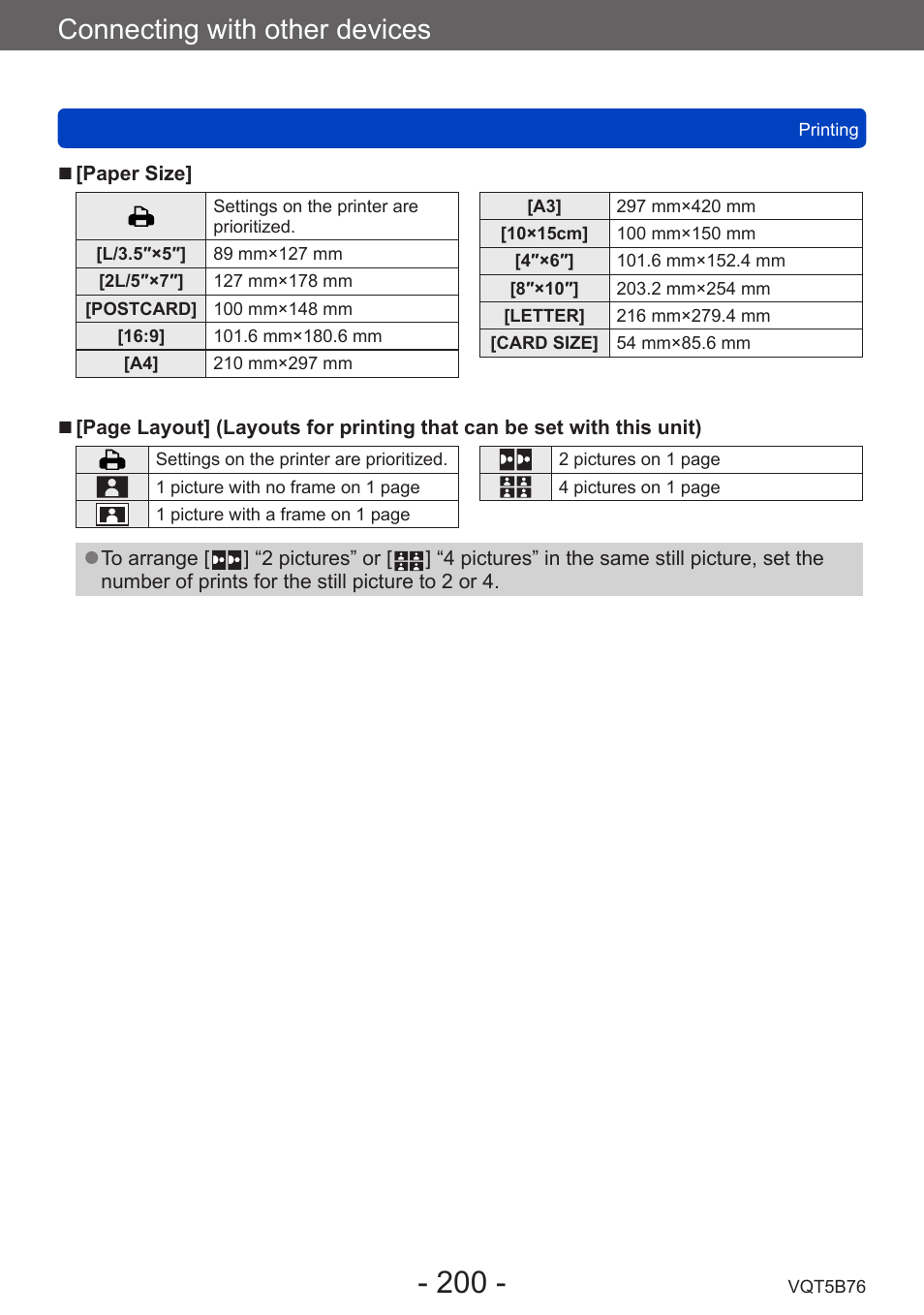 Connecting with other devices | Panasonic DMC-FZ70K User Manual | Page 200 / 226