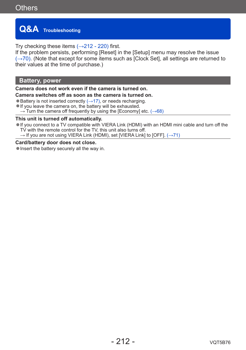 Q&a troubleshooting, Others | Panasonic DMC-FZ70K User Manual | Page 212 / 226