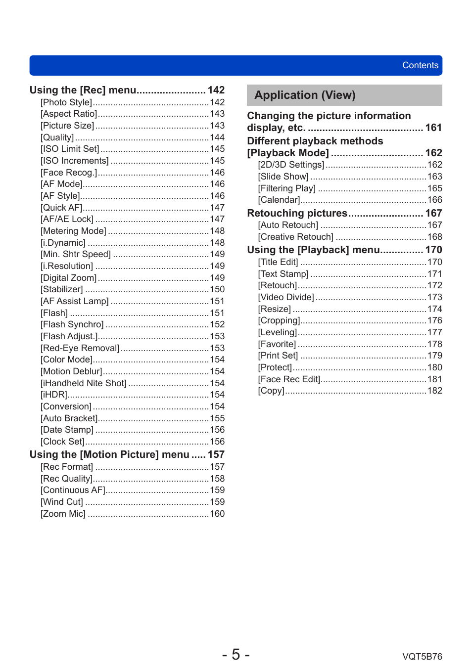 Application (view) | Panasonic DMC-FZ70K User Manual | Page 5 / 226