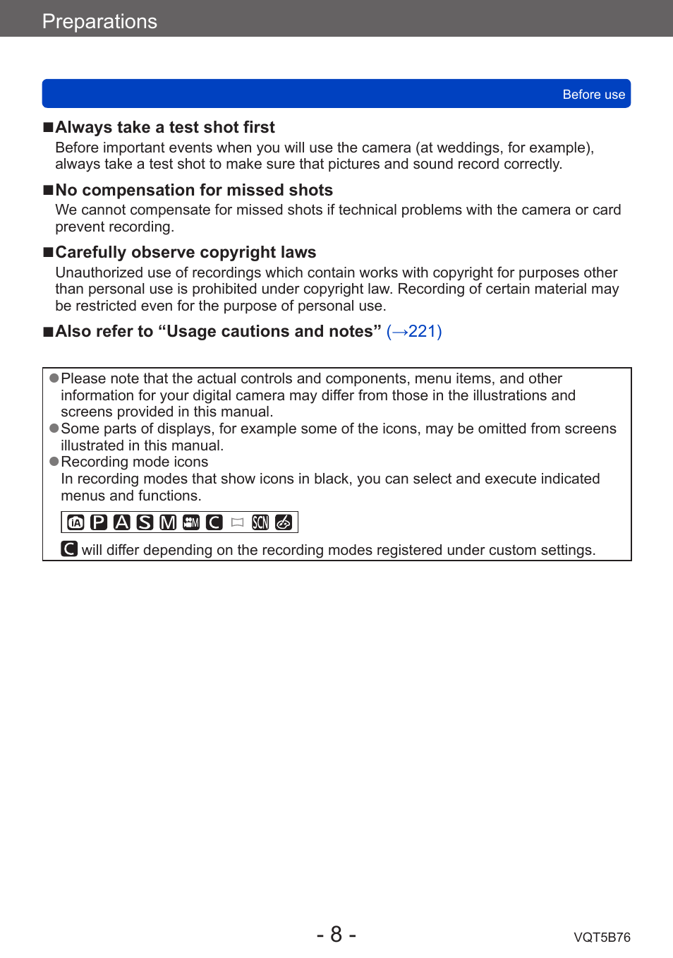 Panasonic DMC-FZ70K User Manual | Page 8 / 226