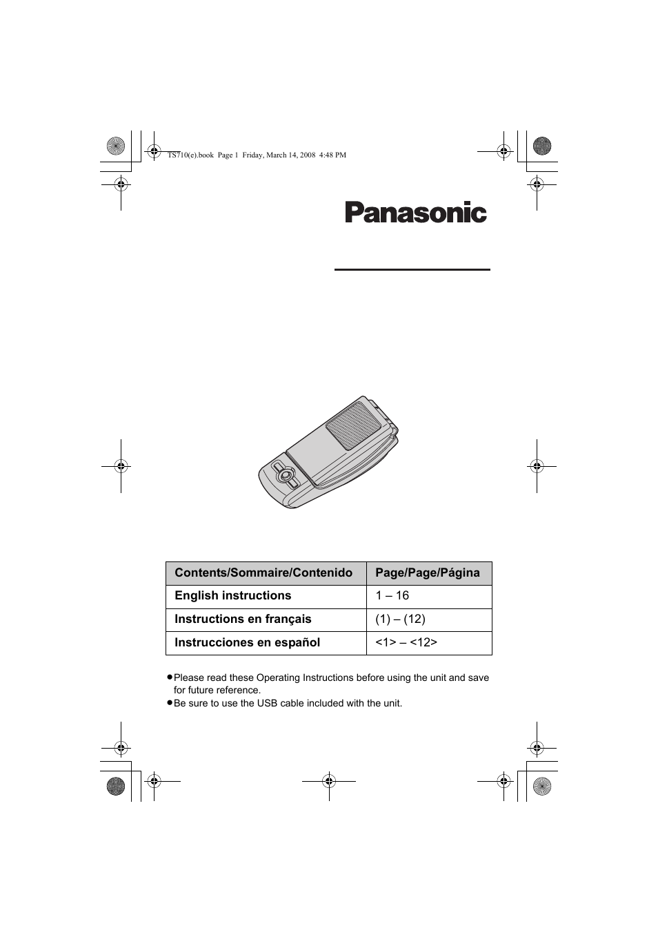 Panasonic KX-TS710S User Manual | 16 pages