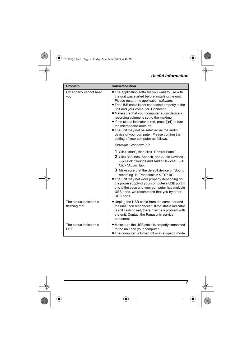 Panasonic KX-TS710S User Manual | Page 9 / 16