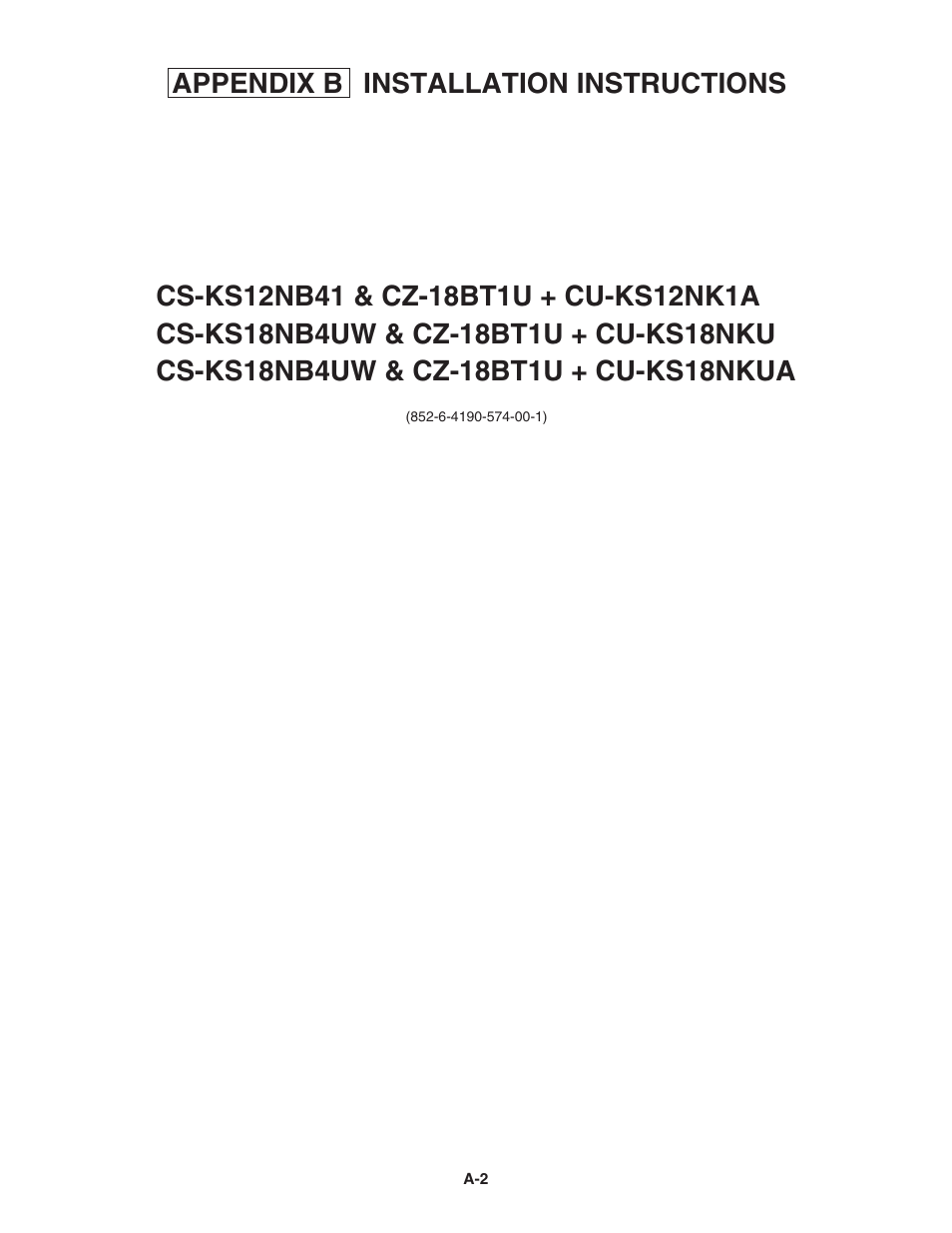 Panasonic KS18NB4UA User Manual | 30 pages