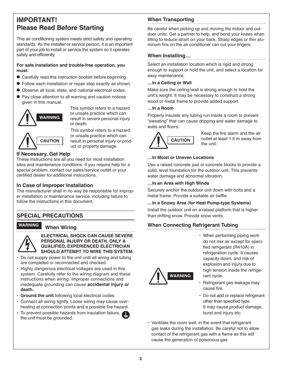 Important! please read before starting | Panasonic KS18NB4UA User Manual | Page 3 / 30