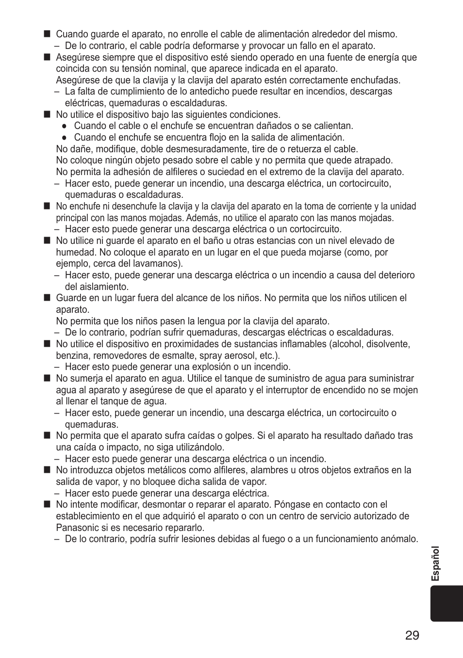Panasonic EH-SA31VP User Manual | Page 29 / 40