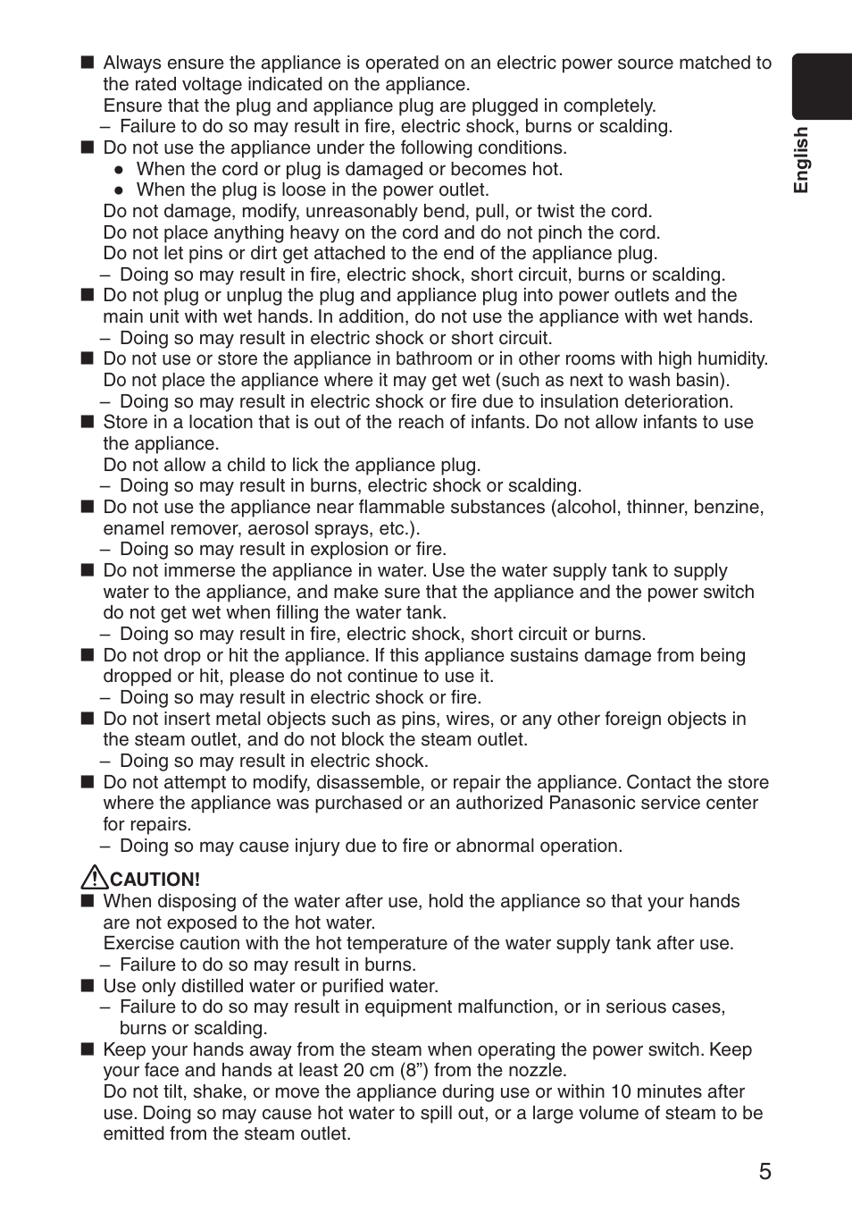 Panasonic EH-SA31VP User Manual | Page 5 / 40