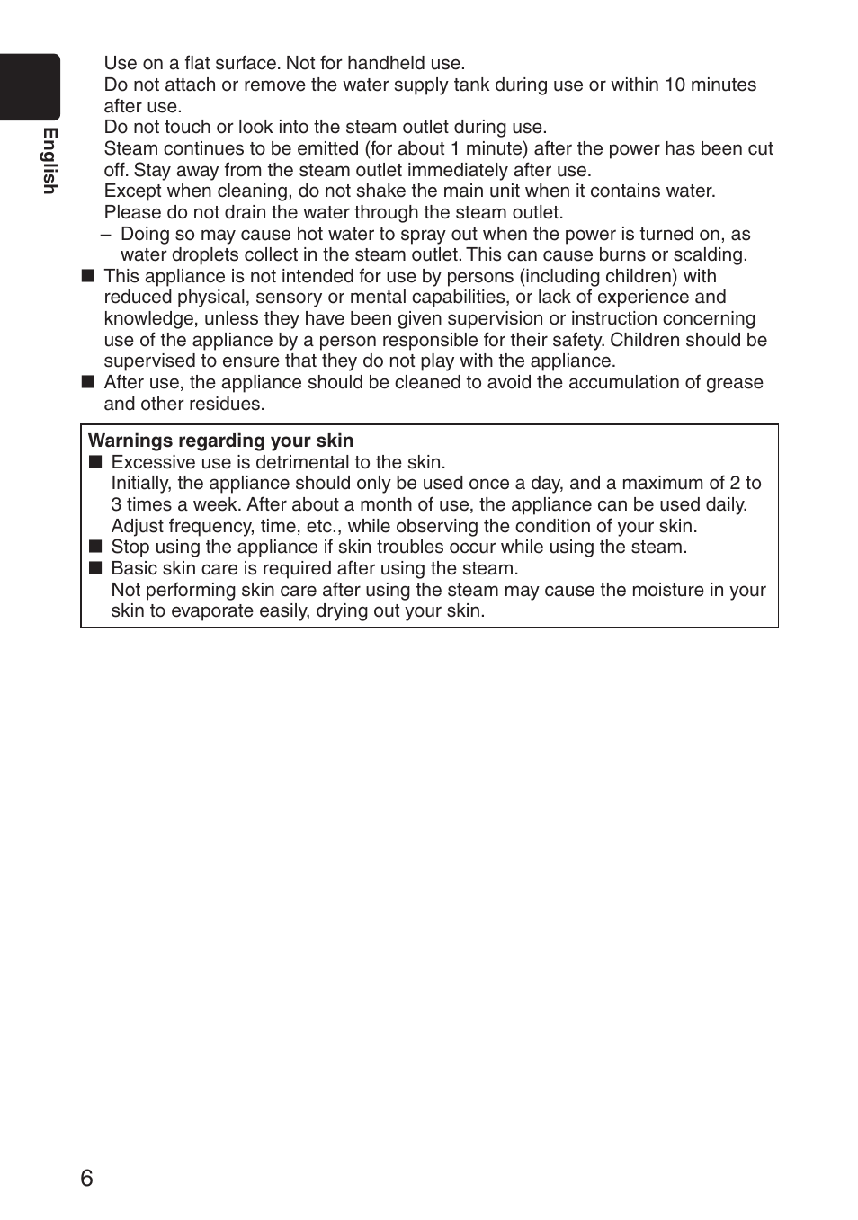 Panasonic EH-SA31VP User Manual | Page 6 / 40