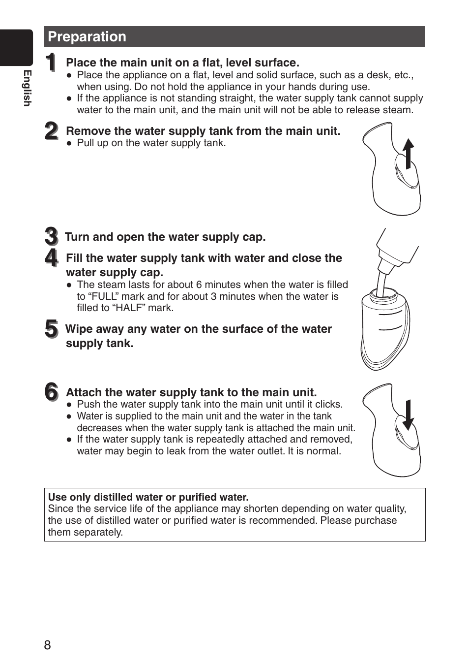Panasonic EH-SA31VP User Manual | Page 8 / 40