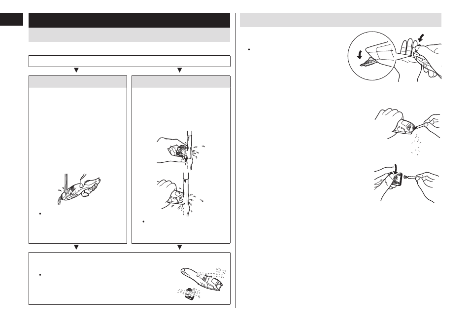 Clean cleaningthetrimmer, Cleaningwiththebrush | Panasonic ER-GB40-S User Manual | Page 8 / 32
