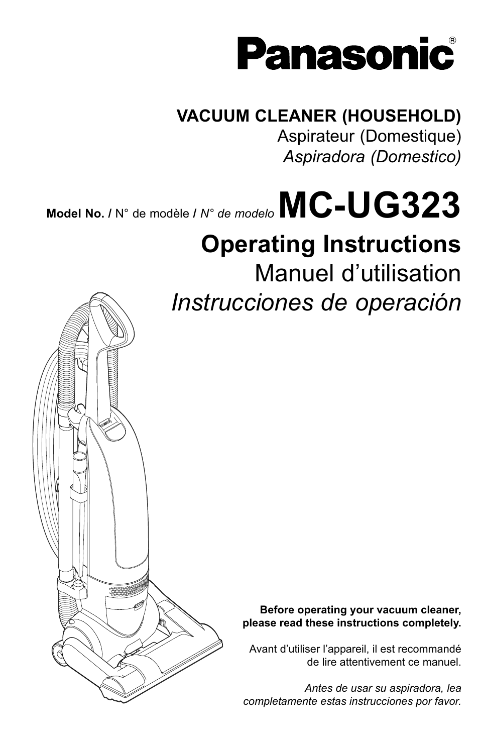 Panasonic MC-UG323 User Manual | 60 pages