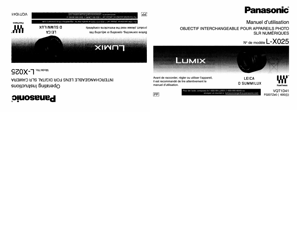 Panasonic, Manuel d’utilisation, L-x025 | Panasonic L-X025 User Manual | Page 27 / 40