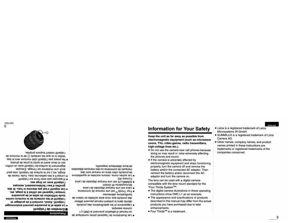 Information for your safety | Panasonic L-X025 User Manual | Page 3 / 40