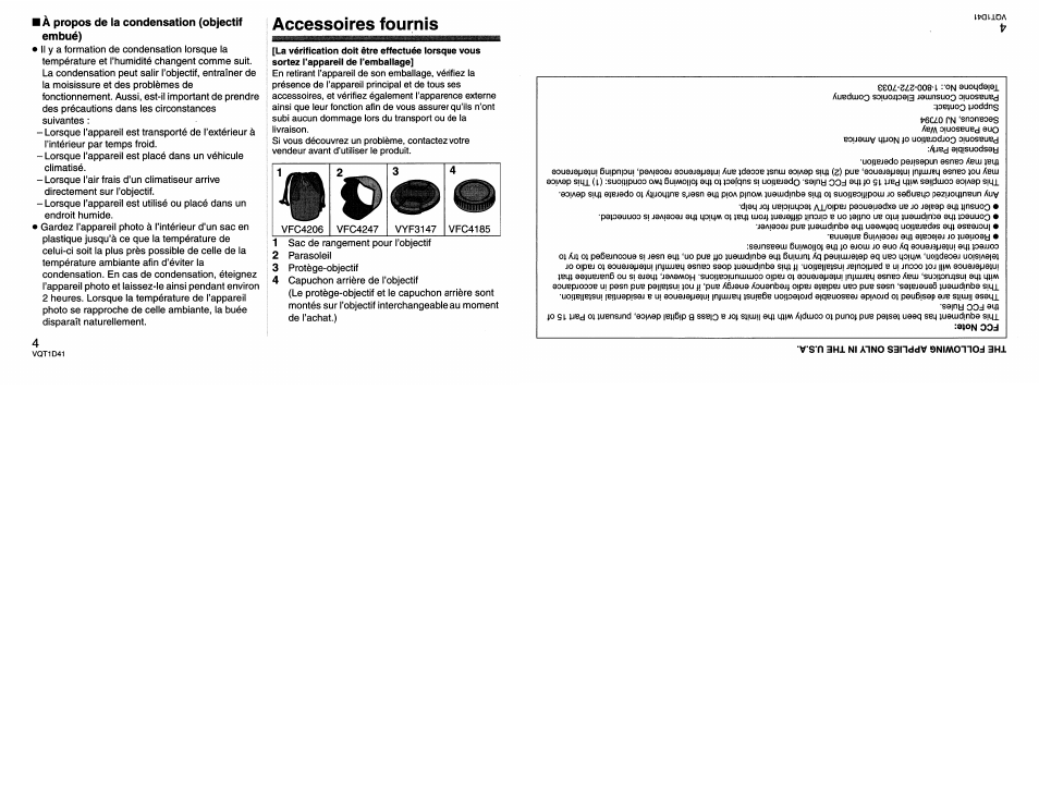 Accessoires fournis | Panasonic L-X025 User Manual | Page 30 / 40