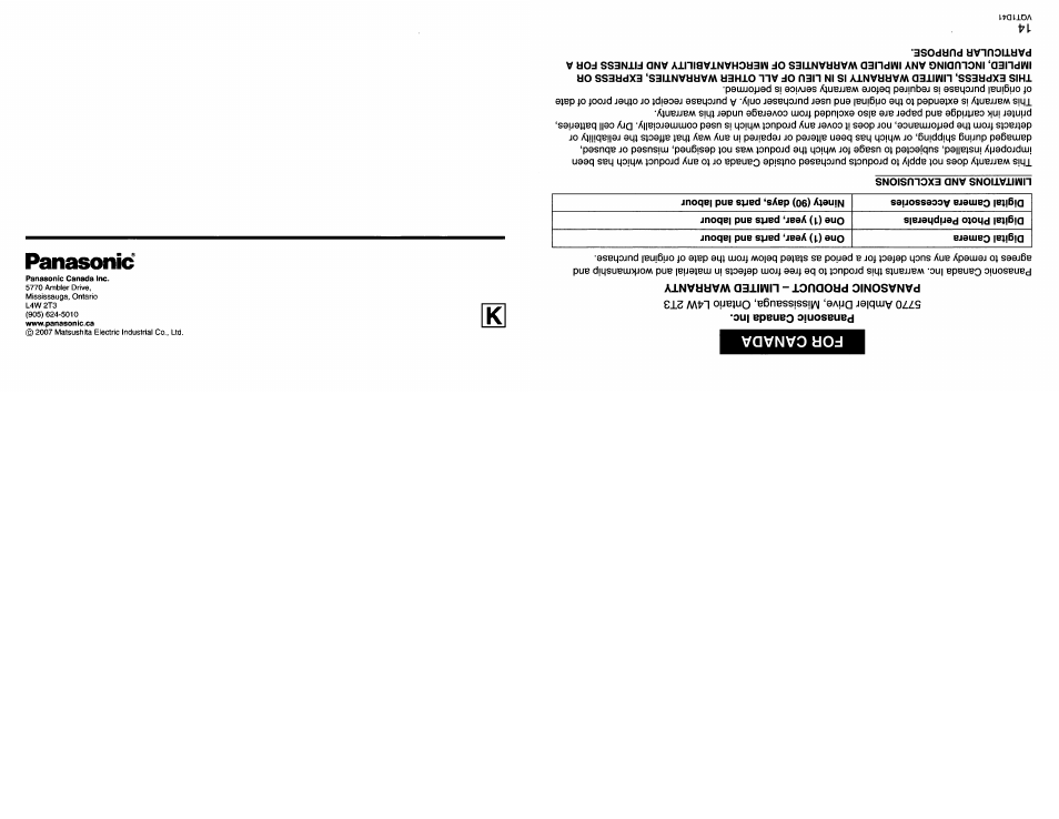 Panasonic | Panasonic L-X025 User Manual | Page 40 / 40