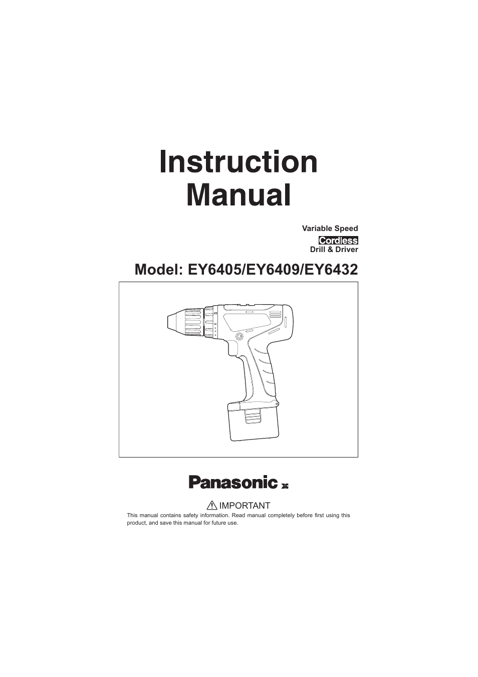 Panasonic EY6409NQKW User Manual | 12 pages