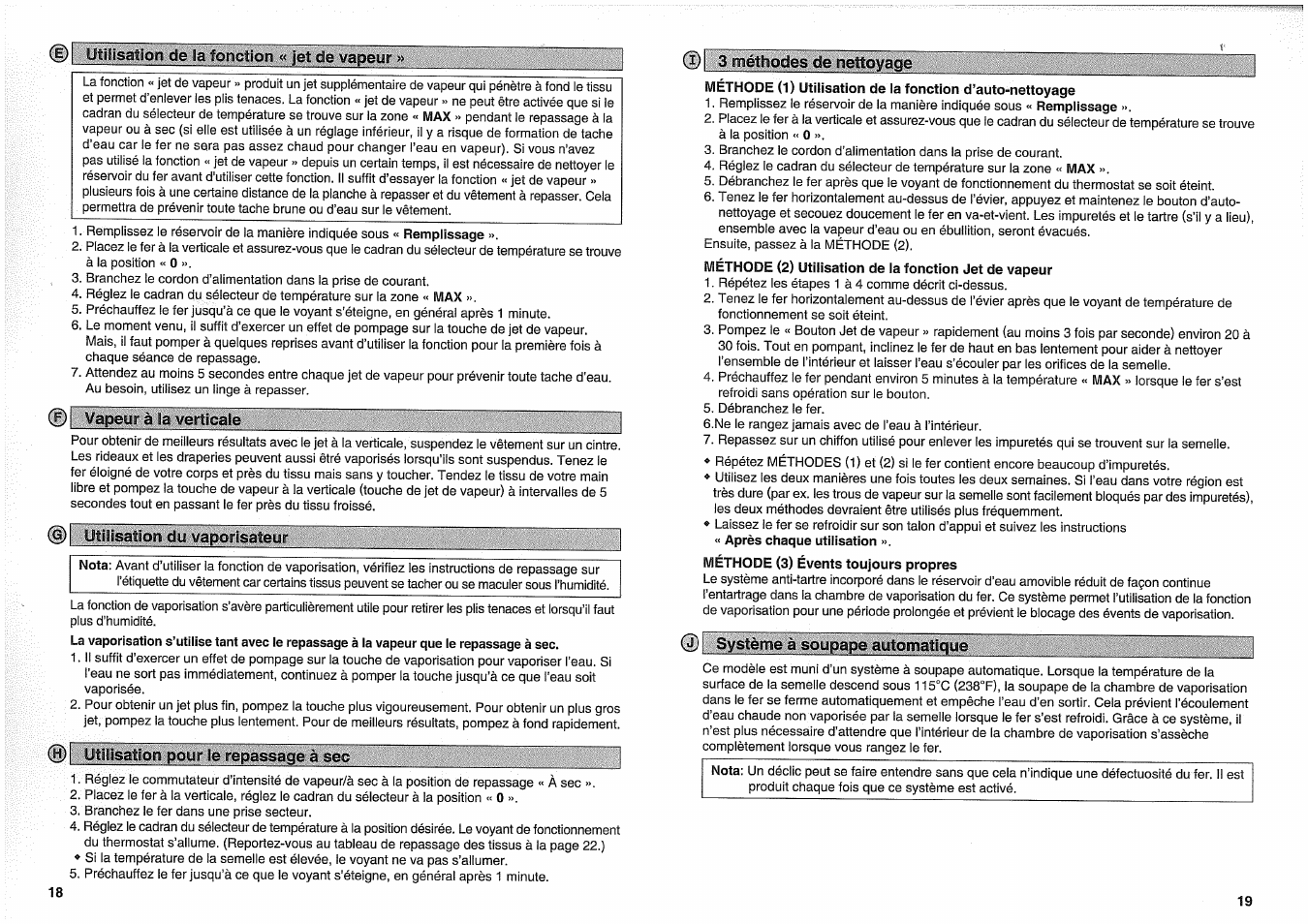 D 3 méthodes de nettoyage | Panasonic NI-W950A User Manual | Page 19 / 32