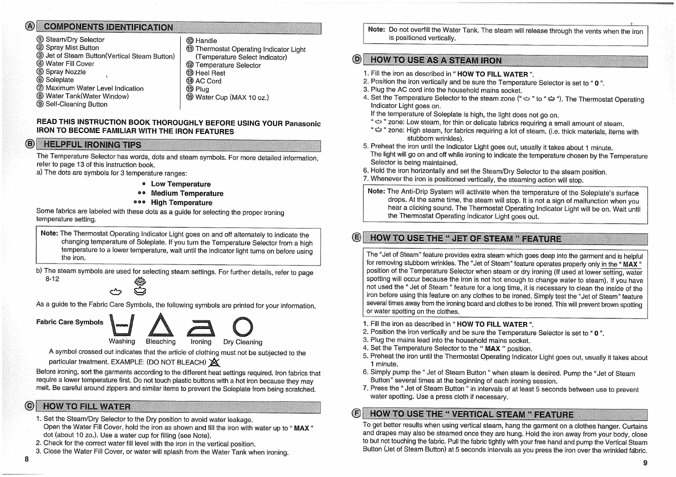 Panasonic NI-W950A User Manual | Page 8 / 32