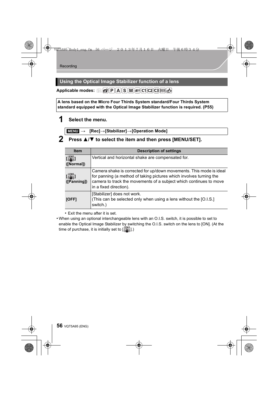 Panasonic DMC-GX7SBODY User Manual | Page 56 / 104