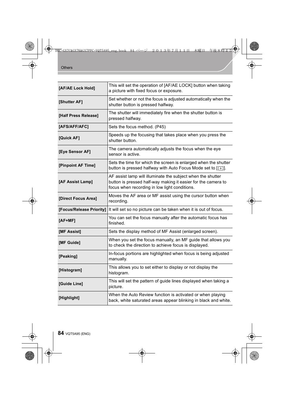 Panasonic DMC-GX7SBODY User Manual | Page 84 / 104