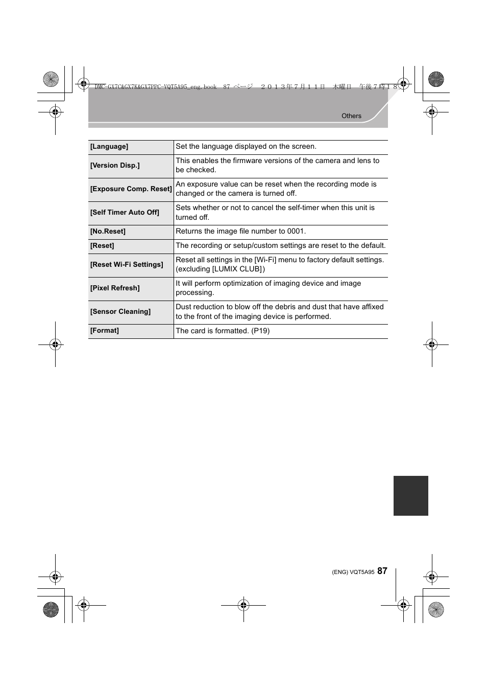 Panasonic DMC-GX7SBODY User Manual | Page 87 / 104