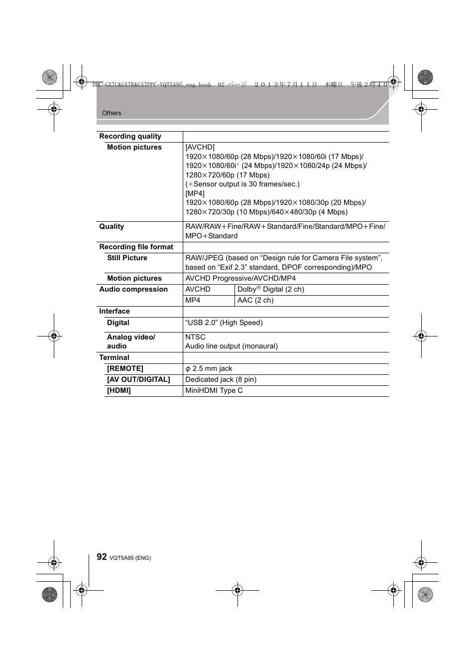 Panasonic DMC-GX7SBODY User Manual | Page 92 / 104