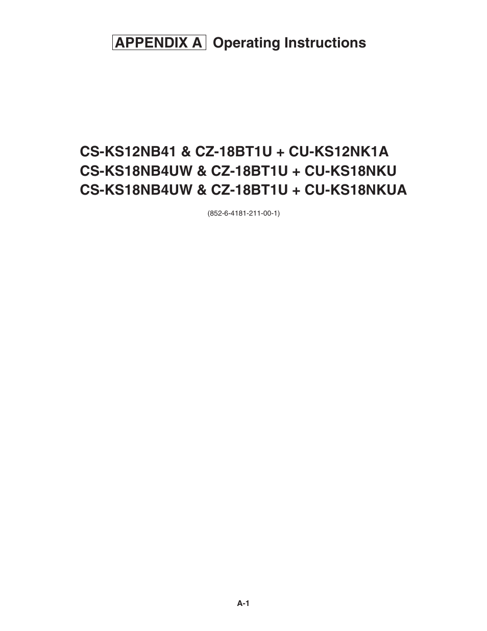 Panasonic KS12NB41A User Manual | 18 pages
