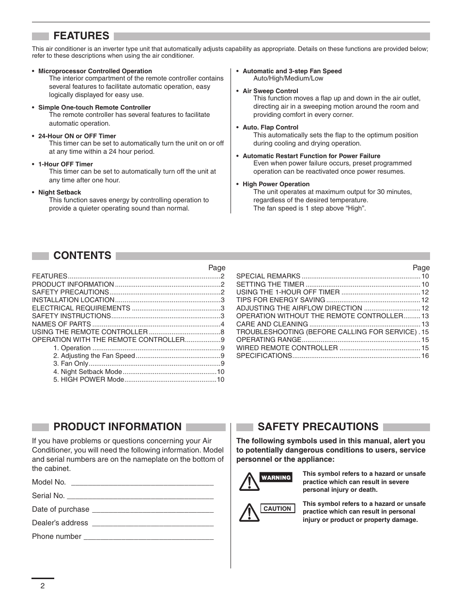 Panasonic KS12NB41A User Manual | Page 3 / 18