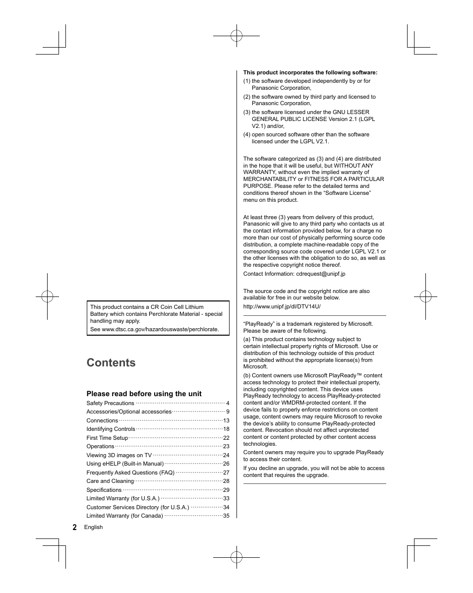 Panasonic TC-58AX800U User Manual | Page 2 / 38